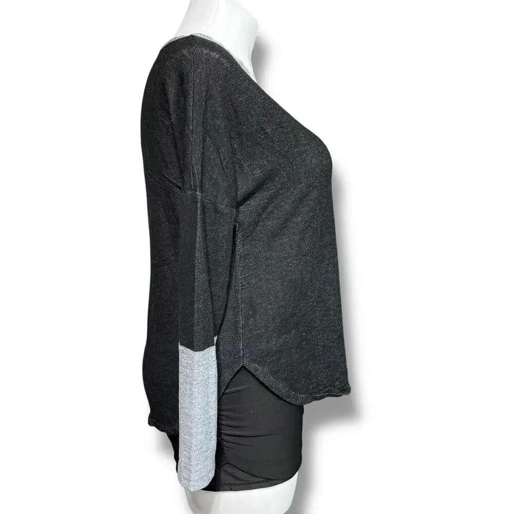 Rue21 Womens Sweater Top Pullover Slouch Fit Long Sleeve Black Gray XL